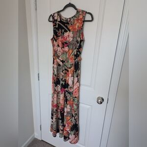 Shelby & Palmer Women's Size 12 Black/Multi Floral Maxi Dress